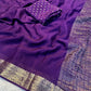 Premium viscous chinon blend saree with zari weaved border