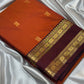 Beautiful rust orange semi silk saree