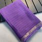 Soft Viscous crushed chinon silk checks saree