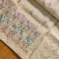 Pure organza silk saree with minakari embroidery