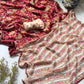 Beautiful georgette saree with kalamkari prints and lace detailing border
