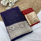 Semi georgette viscous checks saree