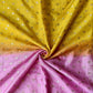 Soft ombre shaded chinon crepe silk saree with bandhini blouse piece