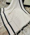 Pure mul cotton saree with double black border