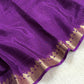 Premium viscous crushed chinon silk with lurex zari lines - 2