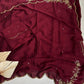 Soft crush rangoli saree with beautiful handwork on border and pallu