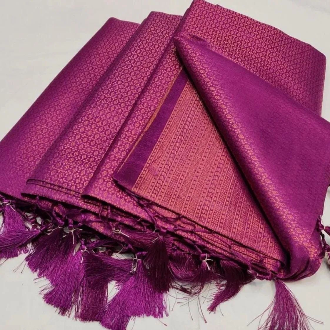 Soft kubera soft silk with copper zari