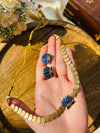 Beautiful Lotus coin necklace - Blue