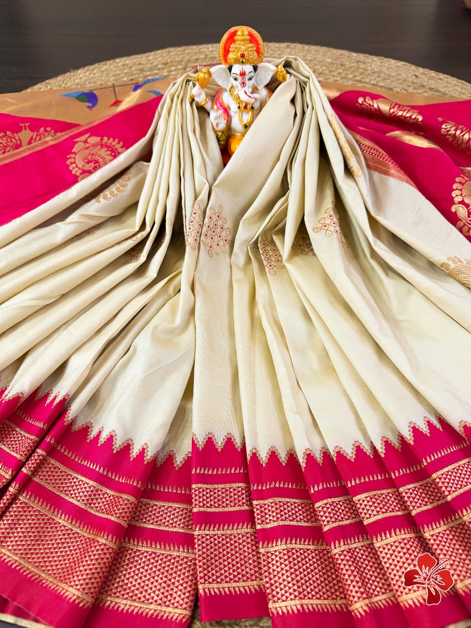 Soft semi silk saree - kolam