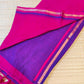 Pure mul cotton saree half pink purple