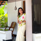 Pure mul cotton handpainted saree - Morning Glory
