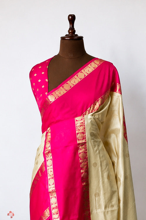 Soft semi silk saree - coin chakra