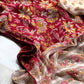 Beautiful georgette saree with kalamkari prints and lace detailing border