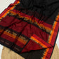 Pure Handloom Maheshwari silk cotton saree with multi resham border - black