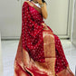 Semi dola silk with bandhini prints