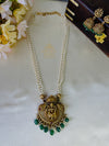 Lakshmi pearl haaram with green beads