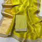 Pure organza saree with kanchi zari border and heavy blouse