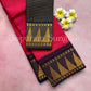 Pure sungudi cotton saree with mini checks and gopuram border