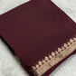 Premium viscous crushed chinon silk with lurex zari lines - 2