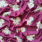 Floral chinon silk saree with embroidery