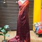Soft semi silk saree with chakra buttis - maroon
