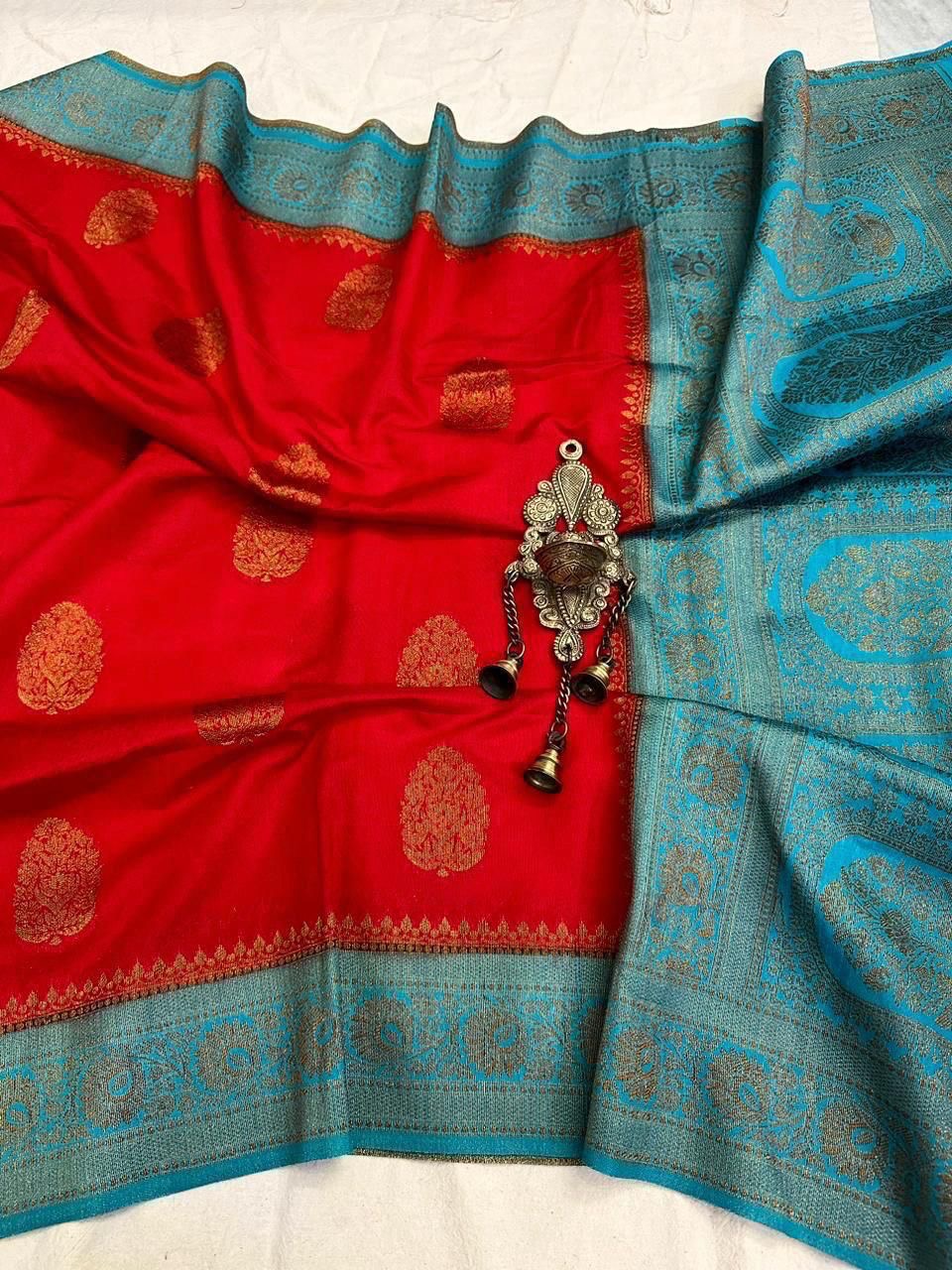 Soft Banarasi mulberry cotton silk saree