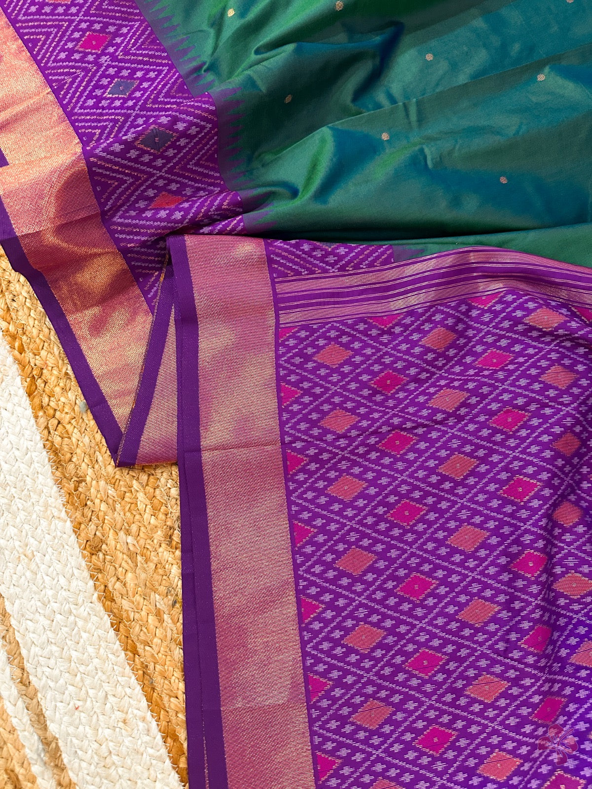 Beautiful semi silk saree with pochampally border