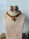 Beautiful and Premium kemp coin necklace - Red green