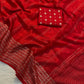 Soft viscous crepe silk saree with gotta border