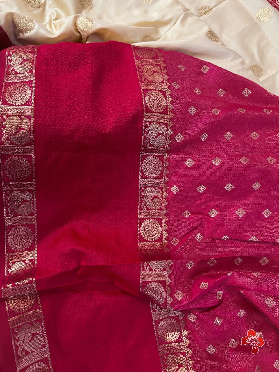 Soft semi silk saree - coin chakra