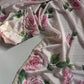Rose printed soft mul organza saree with handwork
