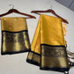 Beautiful semi katan Banarasi silk saree with contrast border