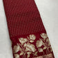 Gorgeous premium viscous chinon silk saree with zari checks and embroidered border