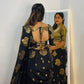 Semi katan Banarasi silk saree with beautiful weaving buttas
