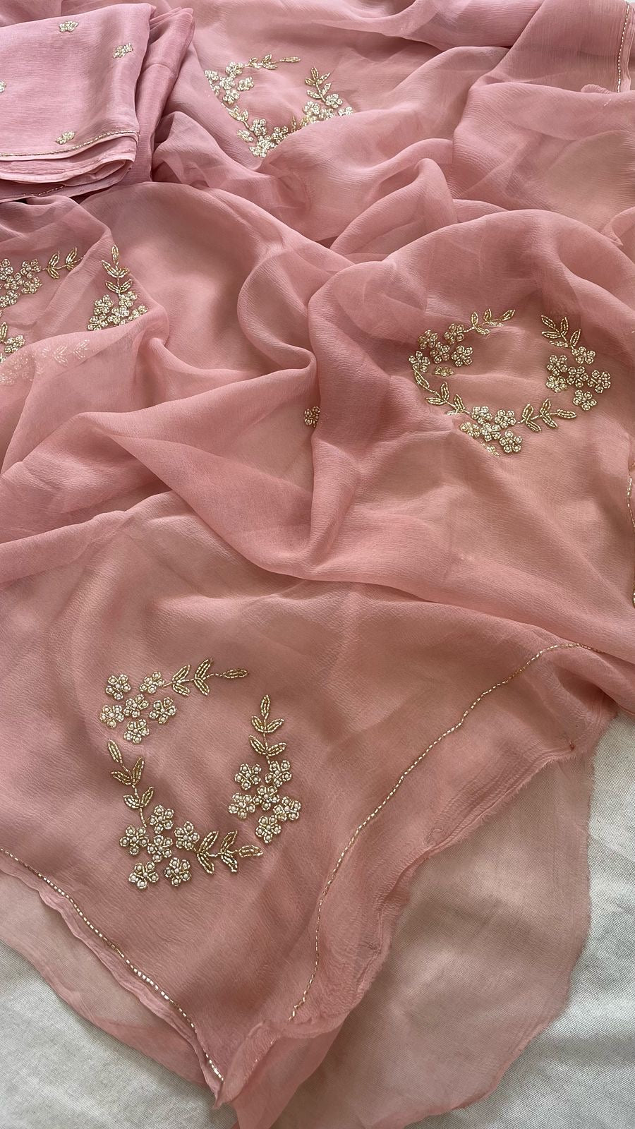 Pure chiffon with handwork
