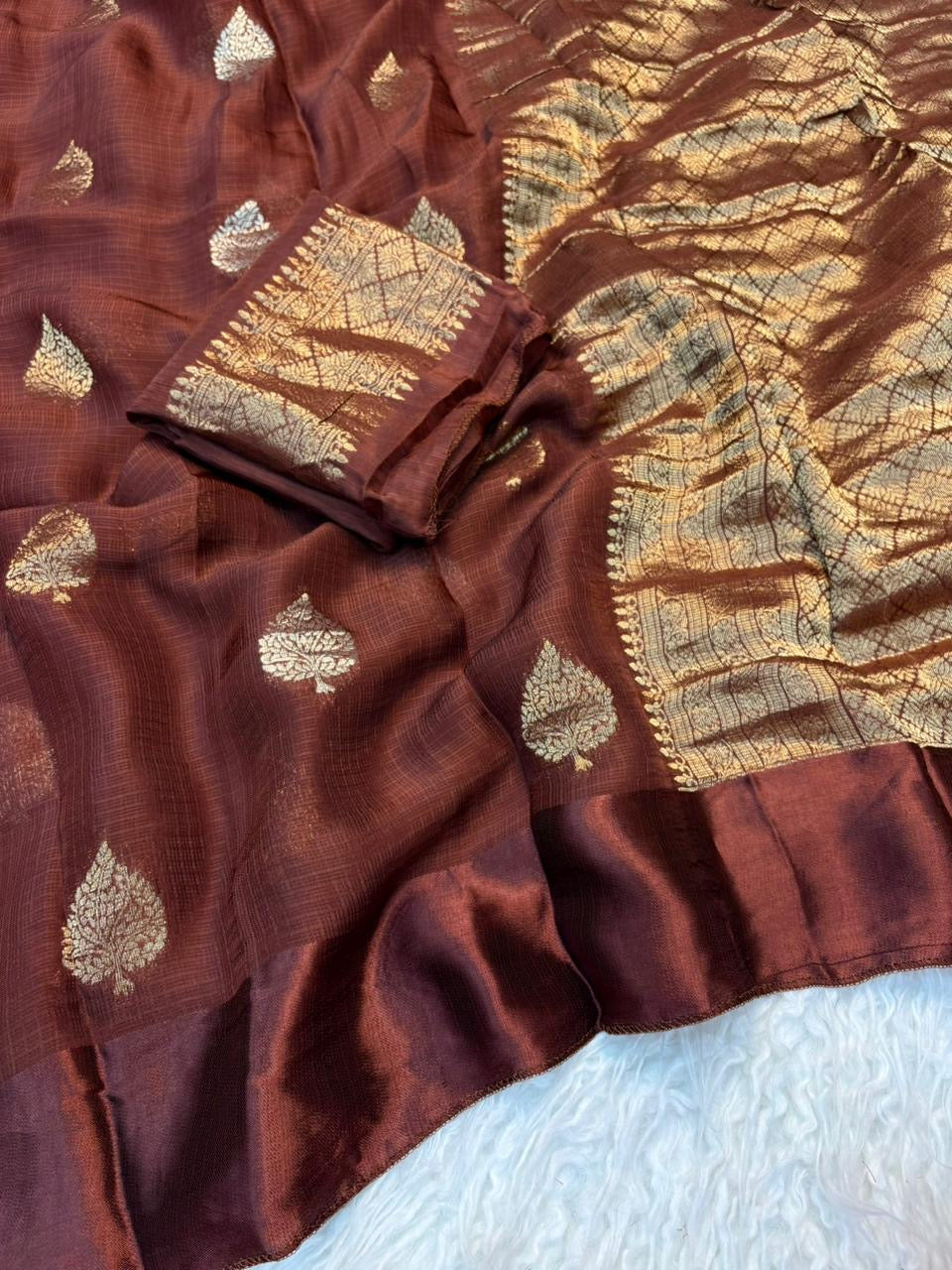 Premium viscous kota saree with satin border