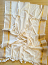 Pure mul cotton saree with gold zari