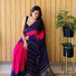 Soft modal silk with nakshi pallu and tye and dye bandhini prints