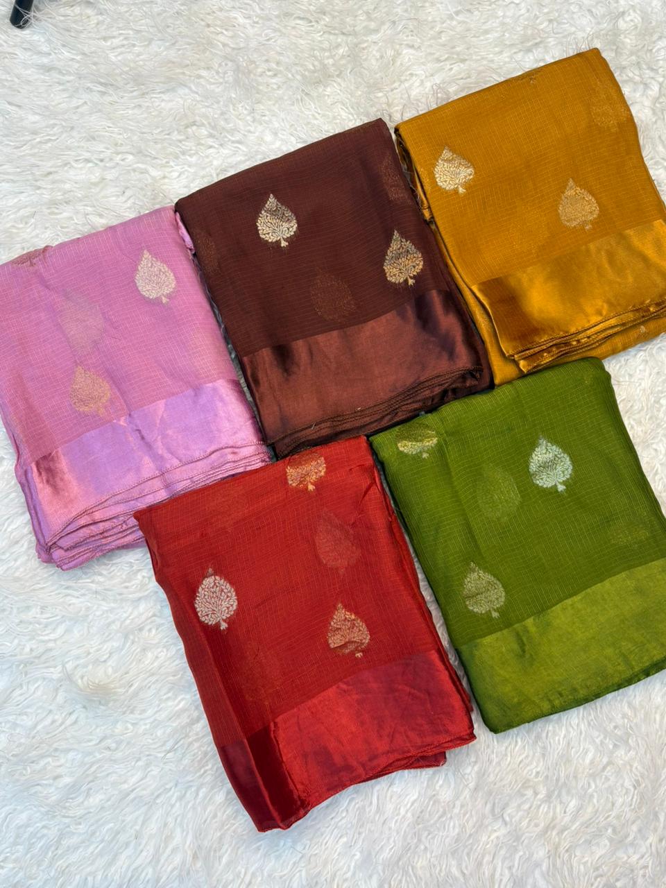 Premium viscous kota saree with satin border