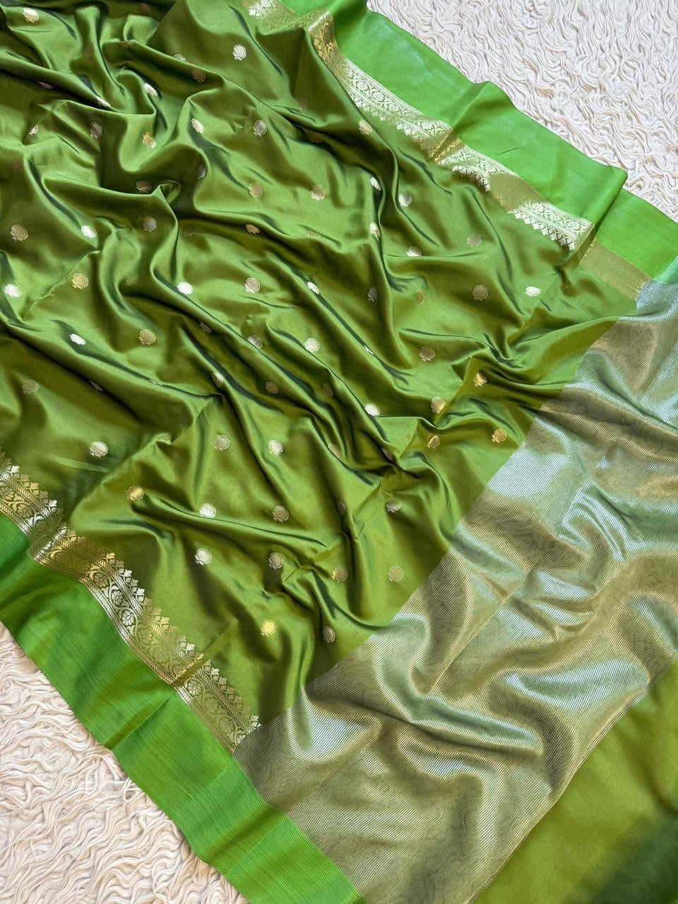 Beautiful semi Banarasi satin silk saree