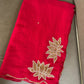 Soft crush rangoli saree with beautiful lotus handwork on pallu