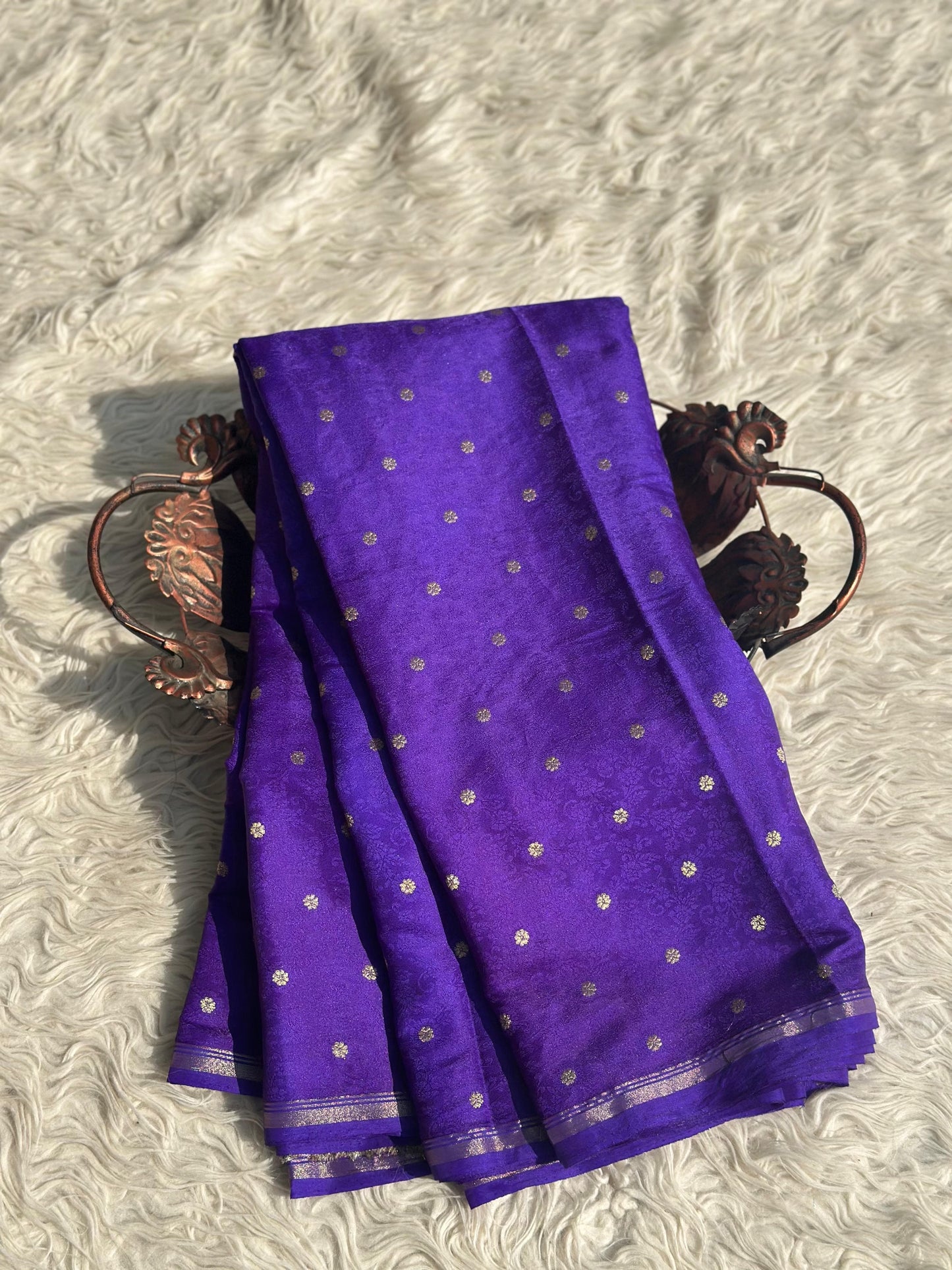 Banarasi semi katan silk with buttas