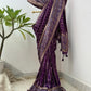 Banarasi semi Katan georgette saree with bandhini prints
