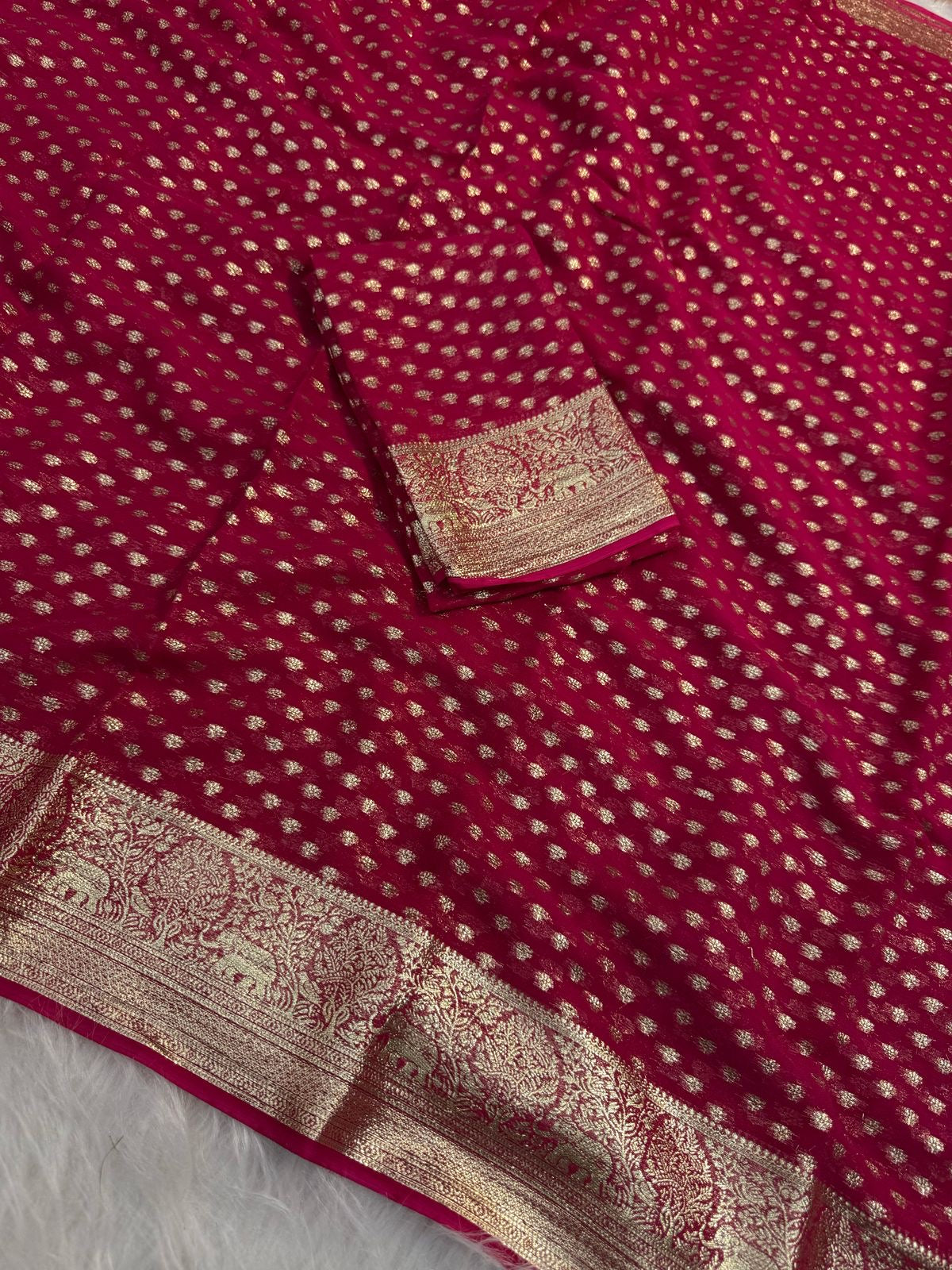 Beautiful soft viscous georgette with small buttas