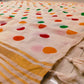 (Prebooking) Pure authentic mul cotton saree with zari stripes border and multi color polka body - without blouse