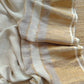 Pure handwoven linen saree with zari borders