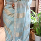 Pure organza tissue in silver and gold zari stripes saree