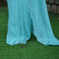 Crush georgette saree with stitched pearl blouse