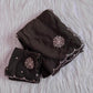 Gorgeous moss nylon mix handwork saree with intricate beads and sequins buttas and border