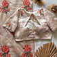 Premium kora organza saree with cross stitched embroidery and stripes